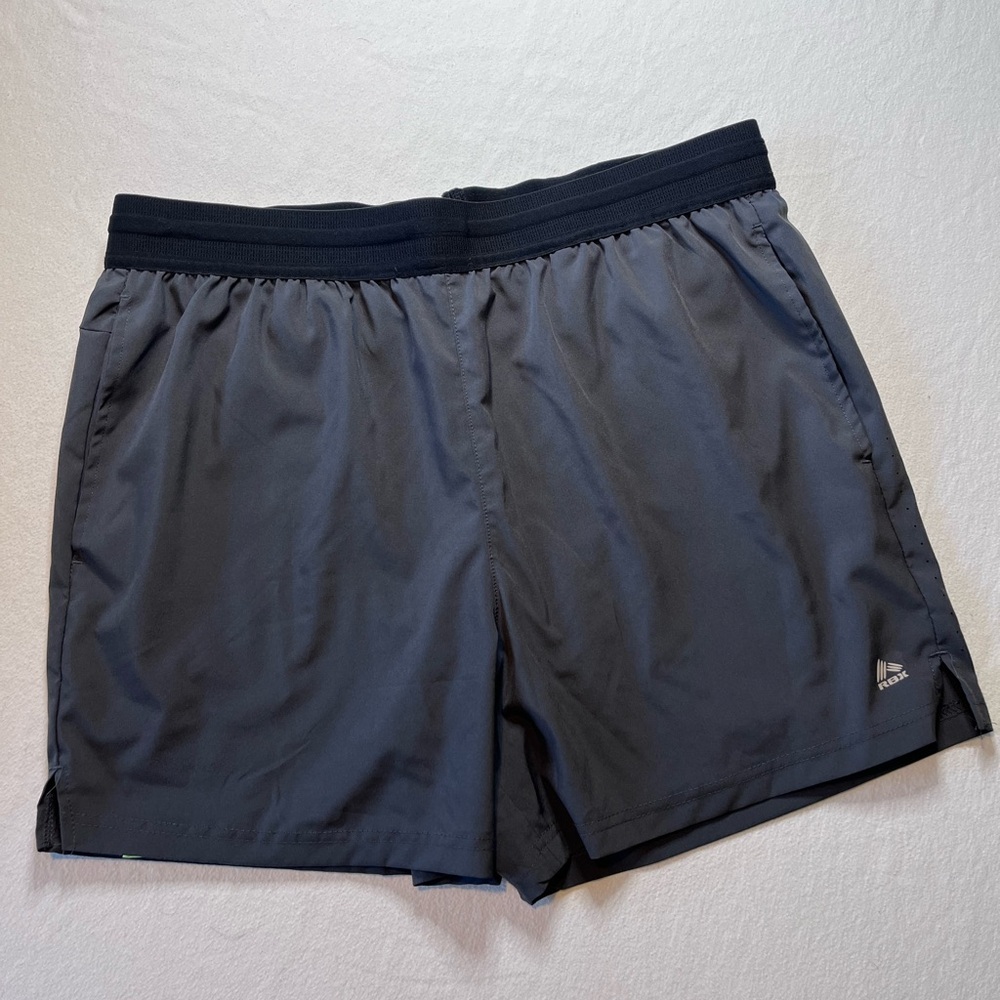 RBX Gray with Neon Yellow Spandex Liner Performance‎ Shorts